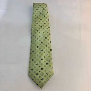 100% Silk Men’s Tie J.S Blank & CO. Medallion Light Green Office Classic Dress